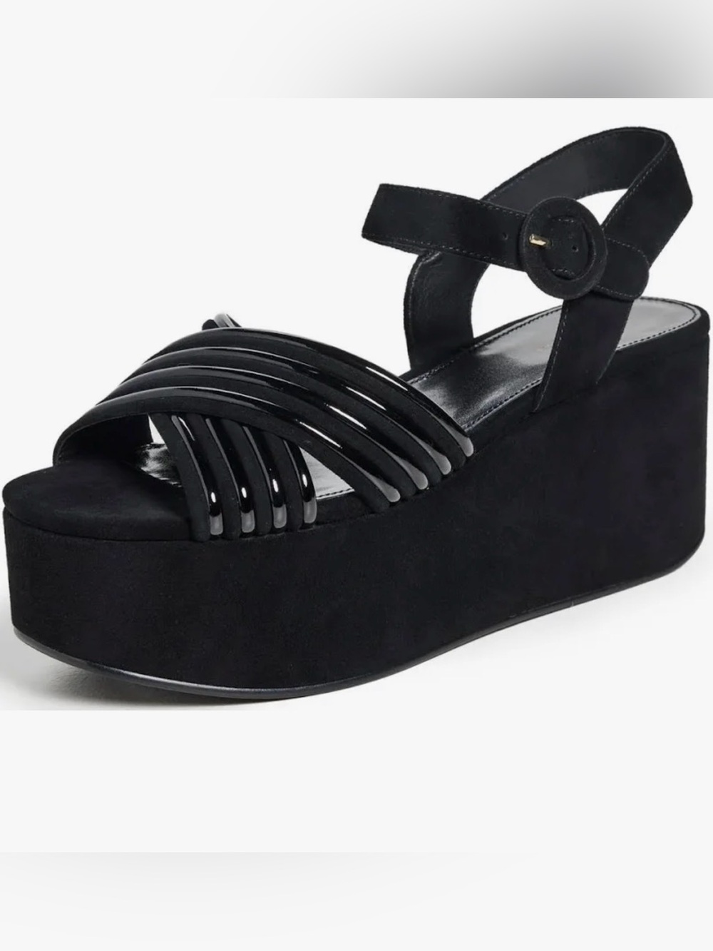 Tory Burch Bombe Strappy Platform Sandal with Ankle Buckle, Size 8